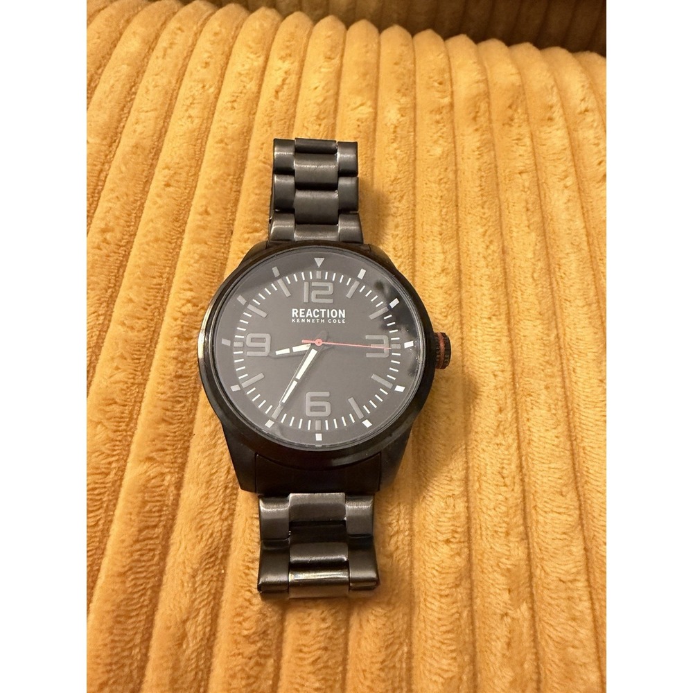 Kenneth Cole Reaction Men's Black Stainless Steel Quartz Analog Wristwatch